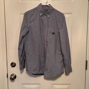 Chaps Button Up, Black, White, Small